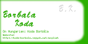 borbala koda business card
